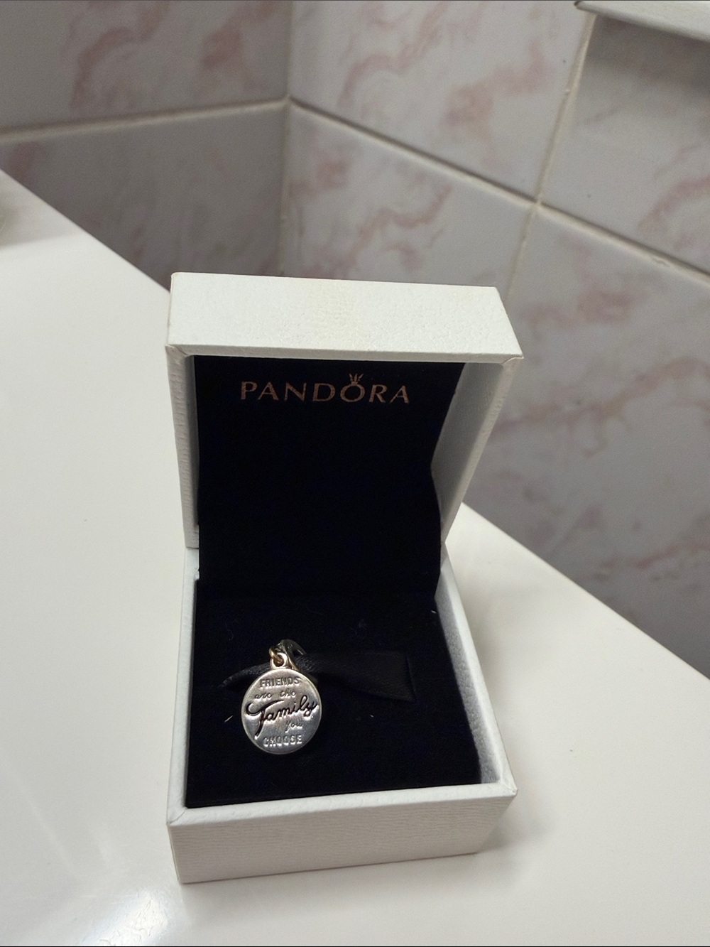Pandora Silver Family Round Charm - Silver